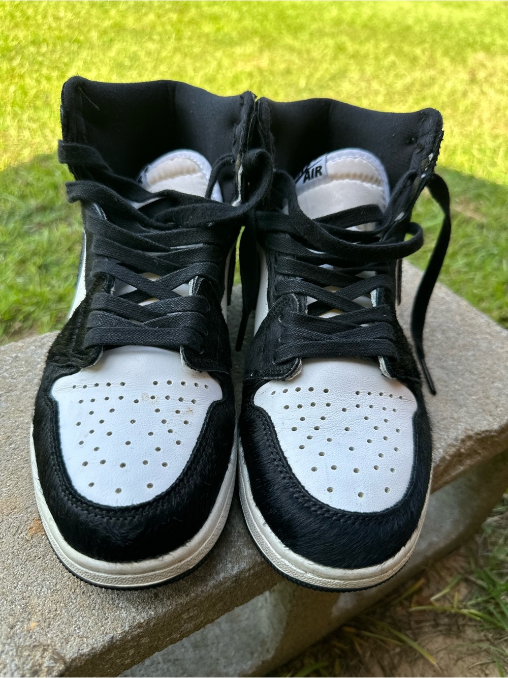 Jordan Black and White High-Top Sneakers